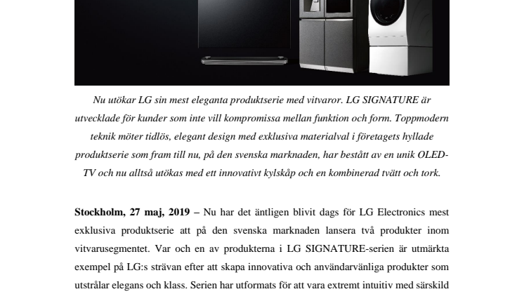 LG SIGNATURE – elegant perfektionism