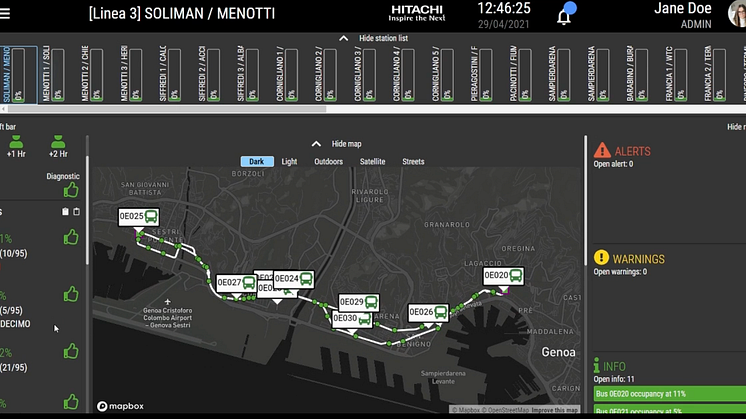 Genoa starts trial of Hitachi Rail congestion monitoring system on AMT buses