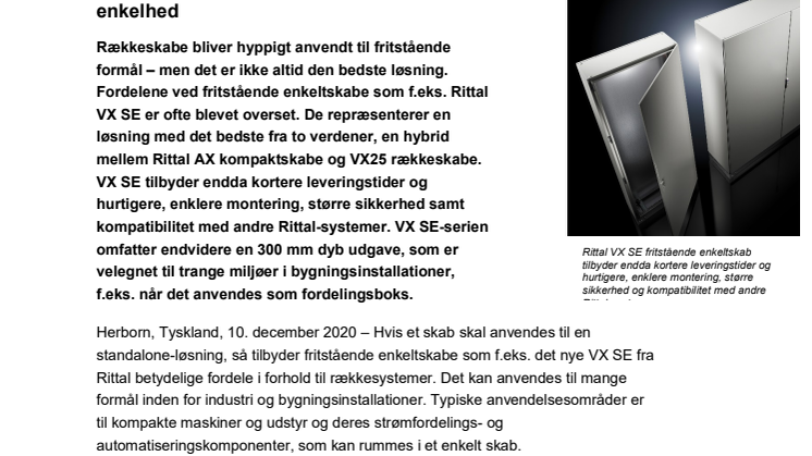 Fritstående enkeltskabe tilbyder større enkelhed