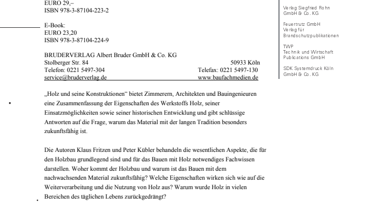 Holz und seine Konstruktionen