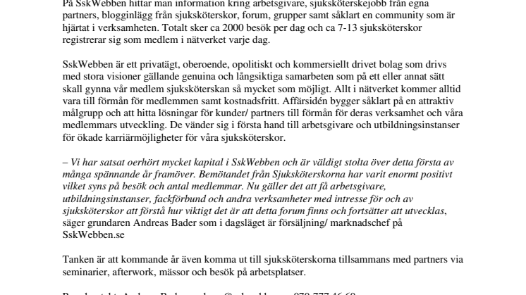 Sveriges nätverk för Sjuksköterskor är en succé