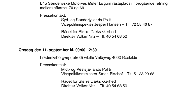 Dækrazzia uge 37, 2013 - For pressen