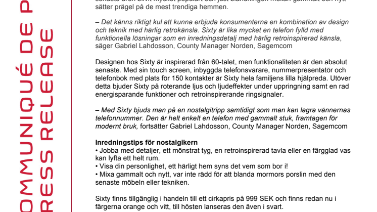 SLÅ EN SIGNAL TILL DET GLADA 60-TALET