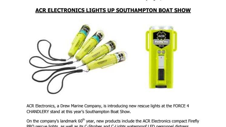 ACR Electronics Lights Up Southampton Boat Show