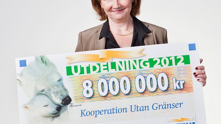 Anneli Rogeman mottog en check på åtta miljoner från PostkodLotteriet