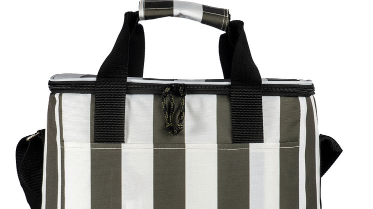 Sagaform SS25 - City stripe cooler bag large rPET Green/white