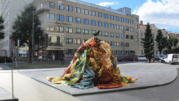 Konstverket "Rinnande mönster" av Roland Persson. Skiss till Stortorget i örebro