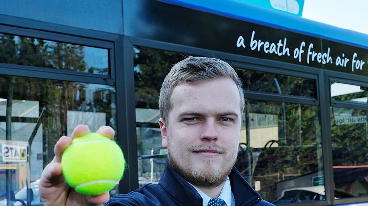 Tests have shown that a single bus could remove as much as 65g of pollutants from the air – equivalent to the weight of a tennis ball