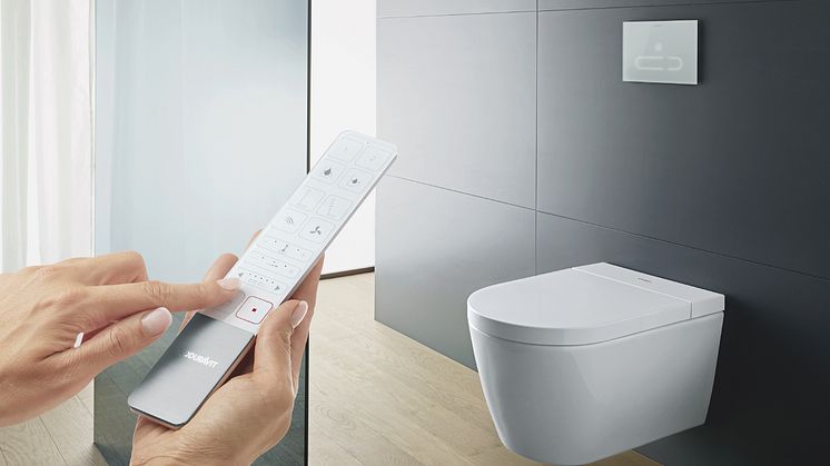 Duravit-SensoWash®-Starck-Dusch-WC-Hand mit Fernbedienung