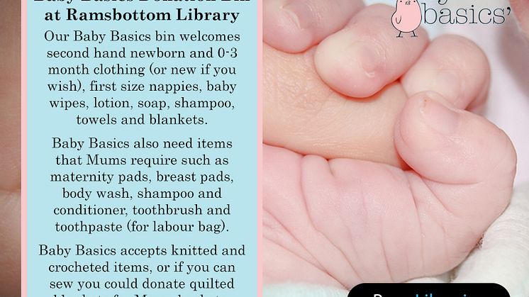Baby Basics donations at Ramsbottom Library