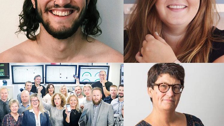 Finalisterna i Årets Nätängel Media 2018 - Atilla Yoldas, Linda-Marie Nilsson, Eskilstuna-Kuriren och Helle Klein.