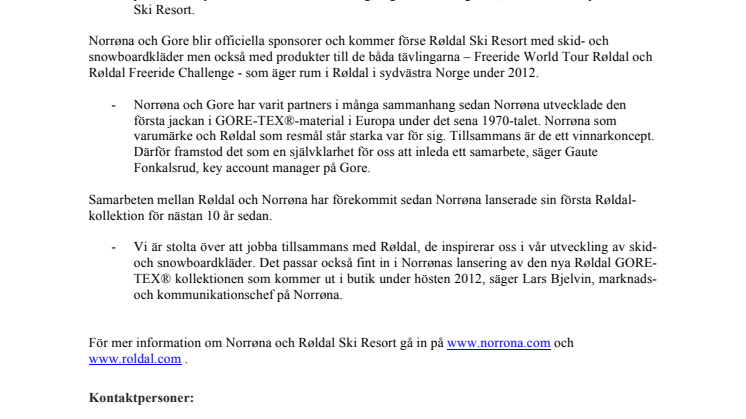 Gore i nytt samarbete PDF