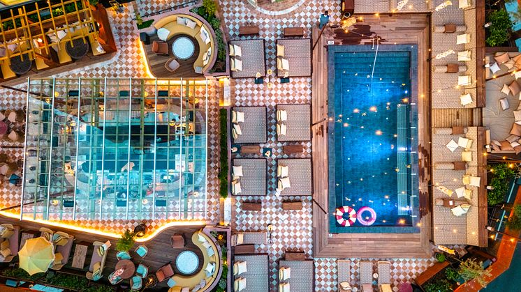PAM'S Pool Club from drone by Marcus Esselmark