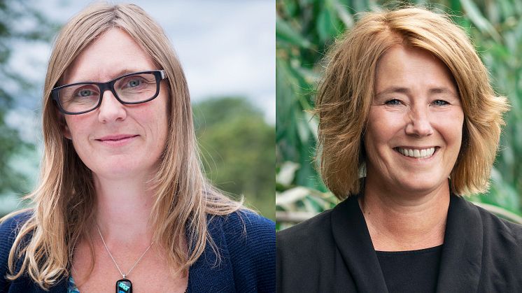  Mari-Louise Persson, miljö- och energichef och Johanna Frelin, vd på Riksbyggen.