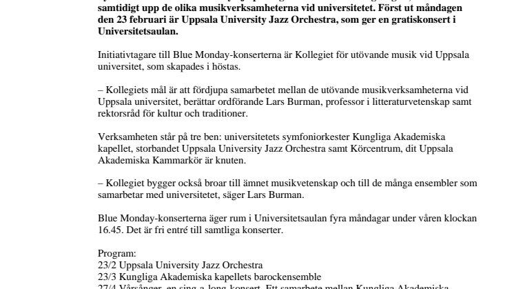 Ny konsertserie livar upp måndagarna