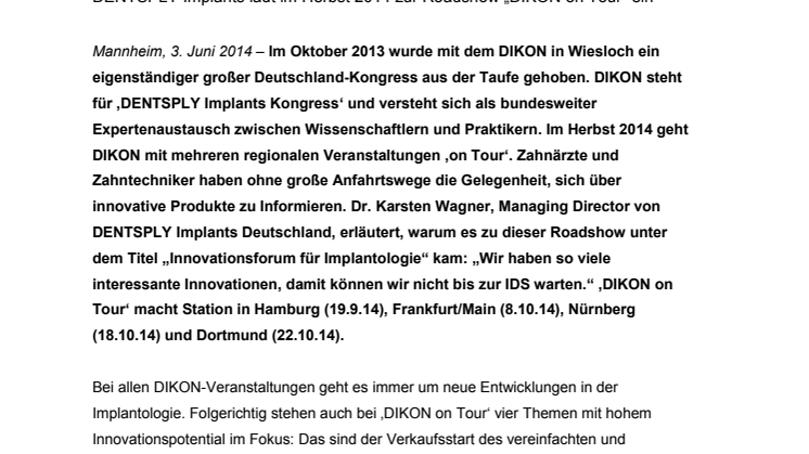 Innovationsforum für Implantologie