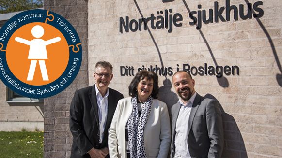 VD Peter Graf, kommundirektör Ulla-Marie Hellenberg och förbundsdirektör Christian Foster håller ett seminarium om Norrtäljemodellen på Kvalitetsmässan i Göteborg.