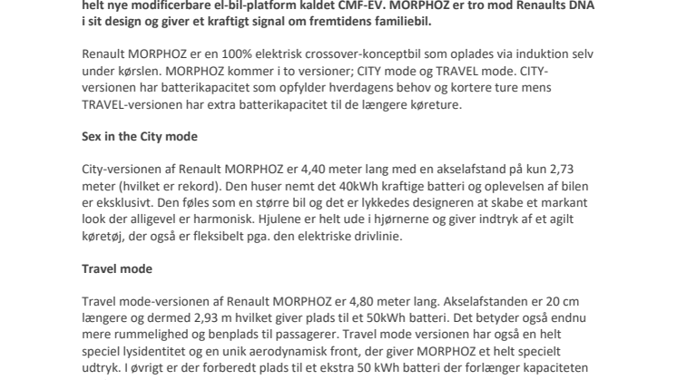 Renault MORPHOZ – Den første bil, der tilpasser sig ethvert behov.