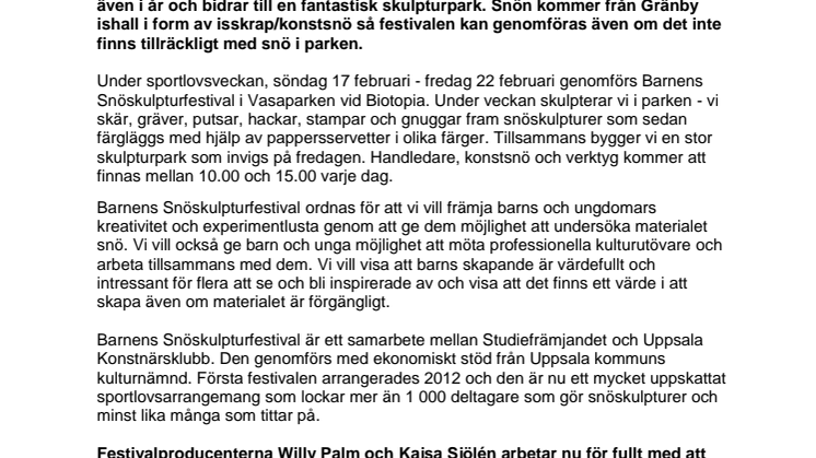 Barnens Snöskulpturfestival 2019 