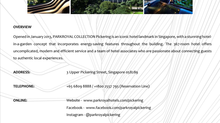 PARKROYAL COLLECTION Pickering factsheet