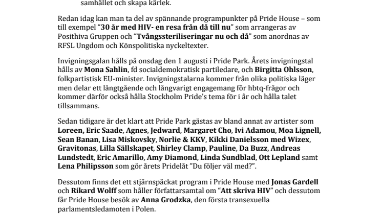 Stockholm Pride 2012 är nu officiellt invigt!