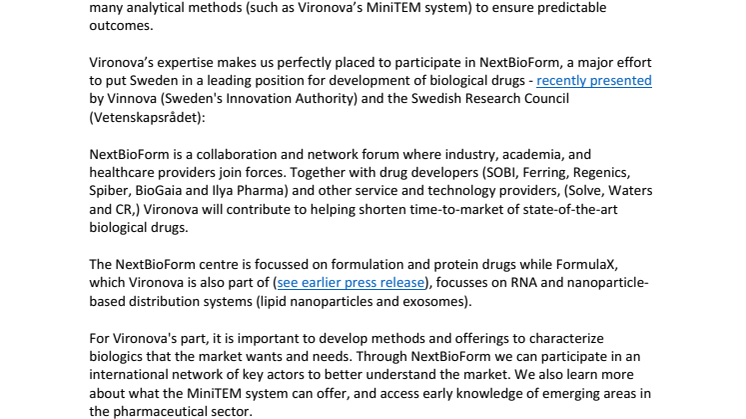 Vironova is part of major effort to advance Sweden’s position in biological drugs