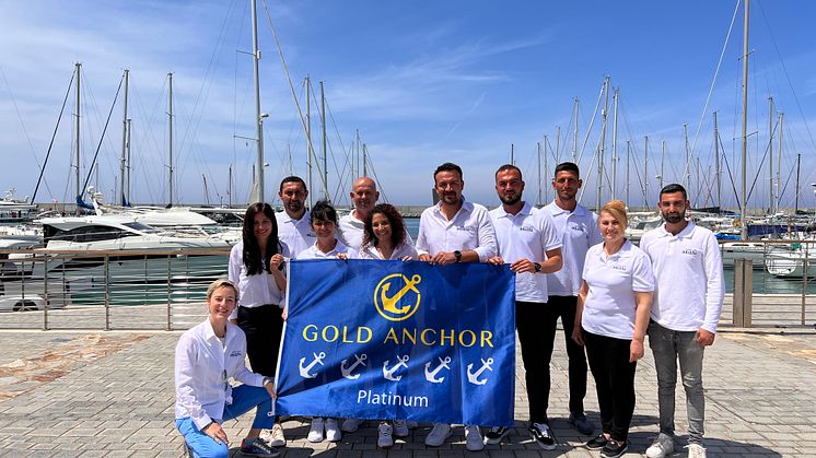 The Team at Karpaz Gate Marina celebrate their 5 Gold Anchor Platinum status
