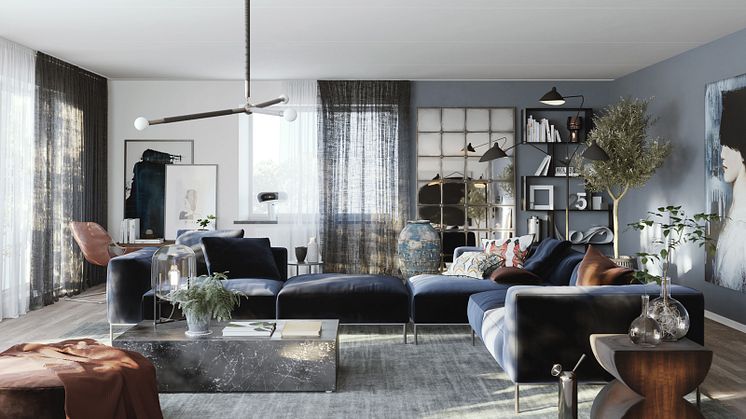 Exempel, visualisering av en nybyggd HSB-lägenhet. (Bilden kommer inte från lägenheterna i Inre Hamnen.)