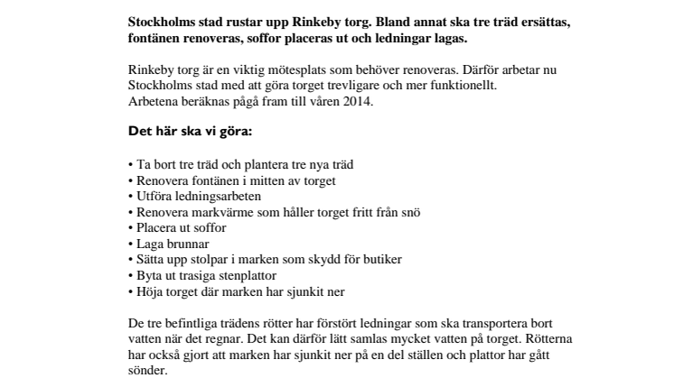 Rinkeby torg rustas upp 
