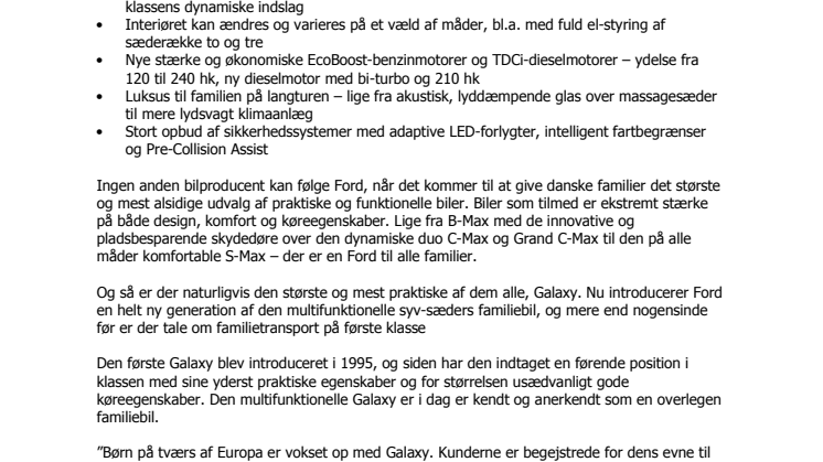 Ny Ford Galaxy er familiens luksusbil til langturen