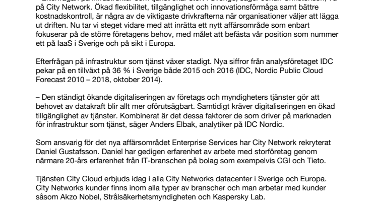 City Network i storföretagsoffensiv