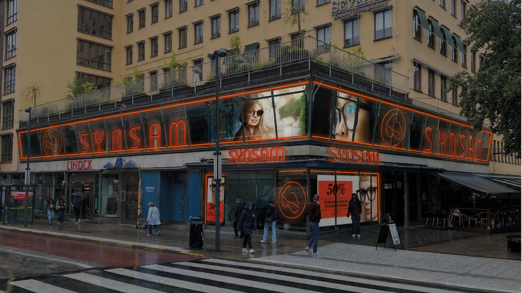 Skissbild på Synsams nya flaggskeppsbutik på Hötorget i Stockholm. Nu påbörjas rekryteringen av 30 nya medarbetare.