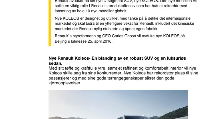Nye Renault KOLEOS