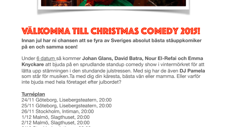Välkomna till Christmas Comedy 2015! 