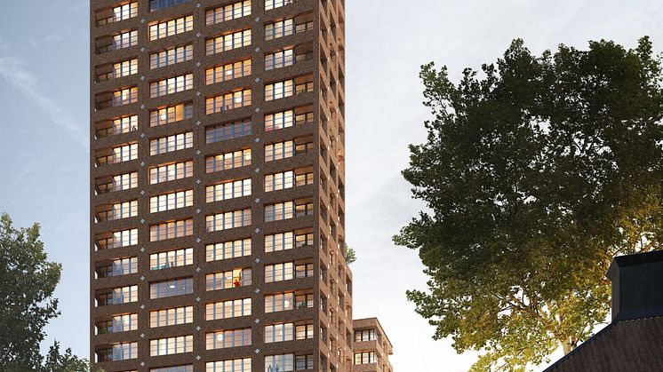 Jubileumshuset uppförs till HSBs hundraårsjubileum år 2023. Illustration: DinellJohansson