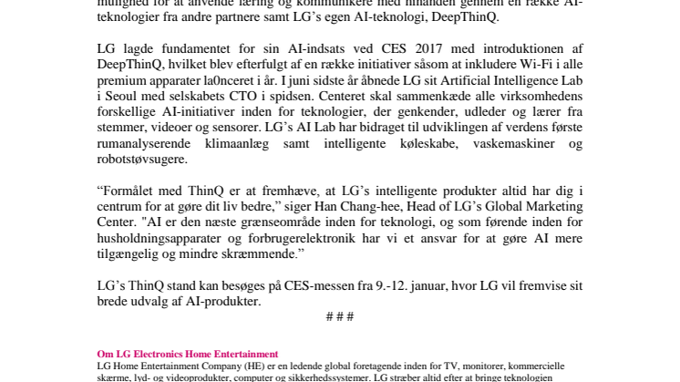 LG Electronics lancerer ThinQ til sine AI-initiativer