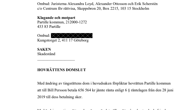 Hovrättens dom