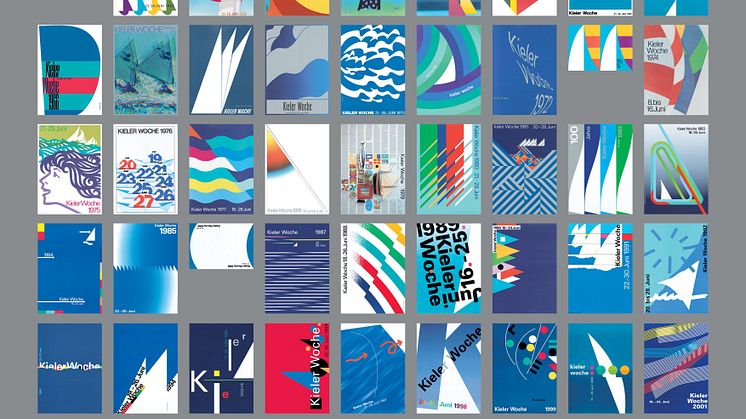 73 Jahre kreative Vielfalt vereint auf einem Plakat: Kieler Woche Motive von 1948 bis 2020