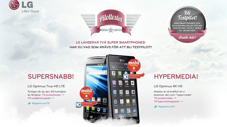 LG ELECTRONICS LANSERAR NYA SMARTPHONES GENOM KAMPANJEN PILOTTESTET.SE