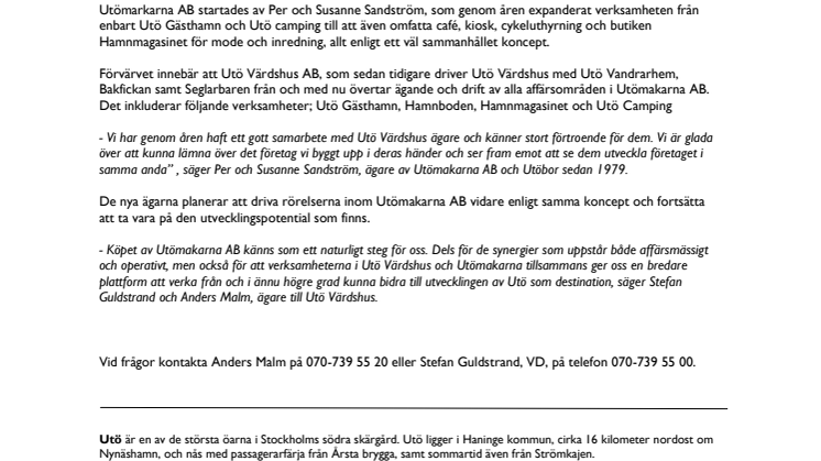 Utö Värdshus köper Utö Gästhamn