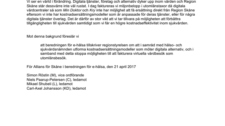 Förslag digitala vårdbesök