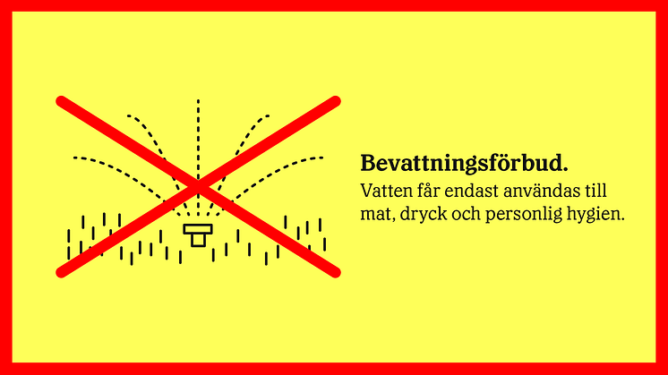 Bevattningsförbud innebär att kommunalt vatten endast får användas till mat, dryck och personlig hygien.