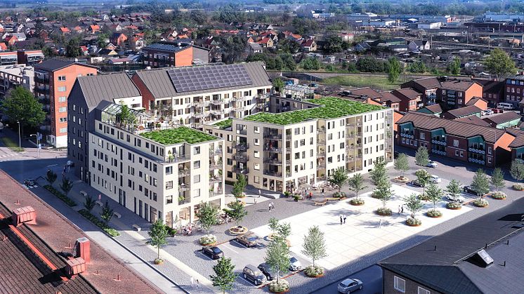 Översiktsbild Föreningstorget, Eslöv
