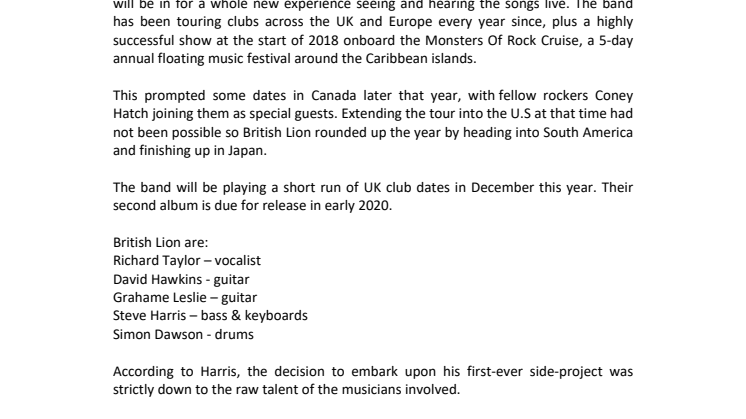 BRITISH LION - Bio
