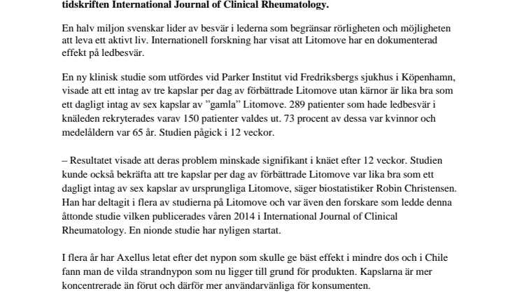 Ny studie bekräftar nyponpulvers effekt för ledernas hälsa