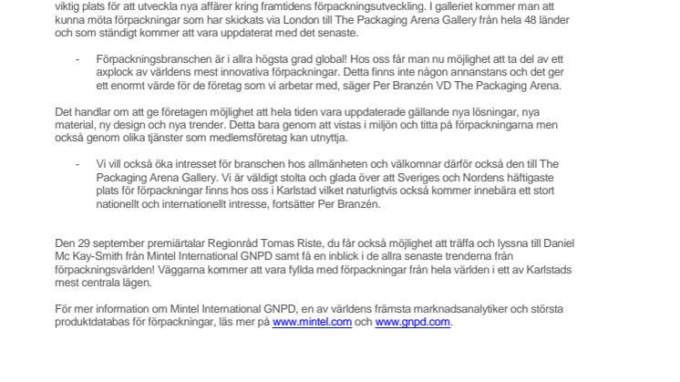 The Packaging Arena öppnar dörren till världens förpackningar!