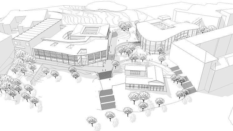 Campus Näckrosen, Göteborgs universitet, parallella uppdrag Korsvägen, Jais arkitekter 