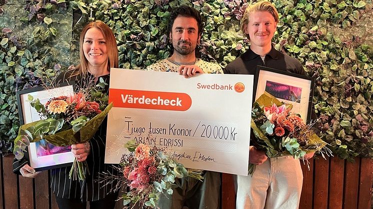 De tre pristagarna i Dalarna Innovation Days Challenge Linn Karlsson, Arian Edrissi och Filip Ireblad.