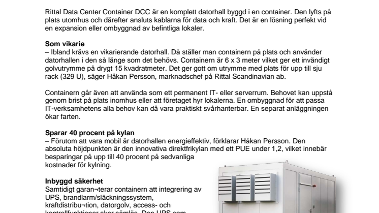 Ny datorhall för ett rent lyft