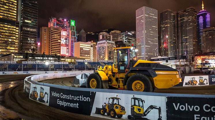 Volvo L120 Electric under banbygget i Hongkong